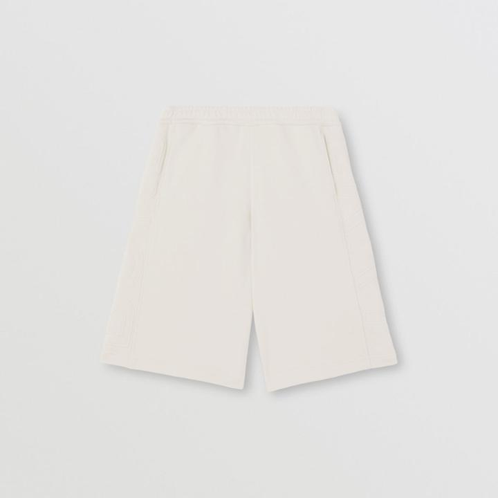 Burberry Burberry Logo Print Cotton Drawcord Shorts, Size: M