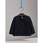 Burberry Burberry Pleat And Check Detail Cotton Top, Size: 6m, Blue