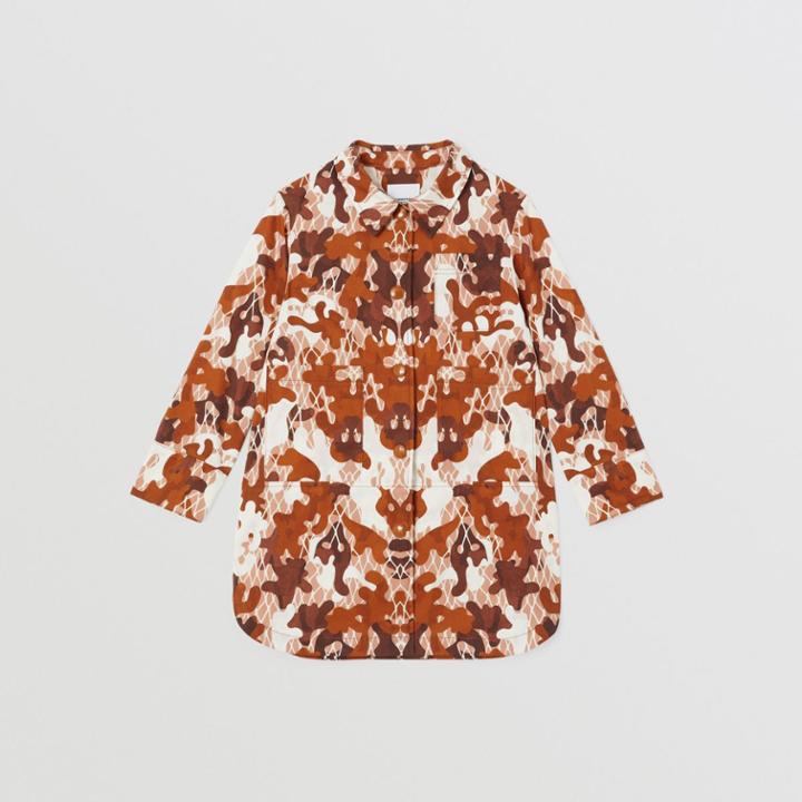 Burberry Burberry Childrens Camouflage Print Cotton Shirt Dress, Size: 6y