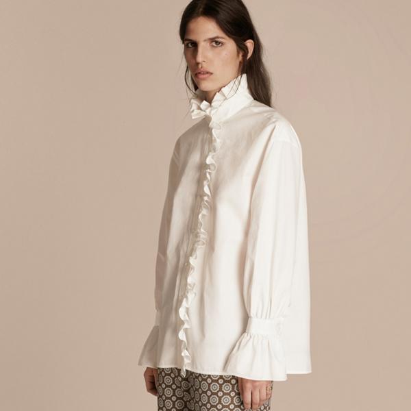 Burberry Cotton Shirt With Ruffles