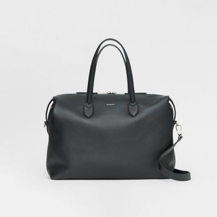 Burberry Burberry Grainy Leather Holdall, Black