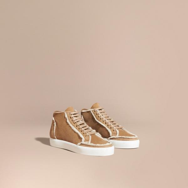 Burberry Shearling High-top Trainers