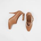 Burberry Burberry Leather Peep-toe Pumps, Size: 35.5w, Brown