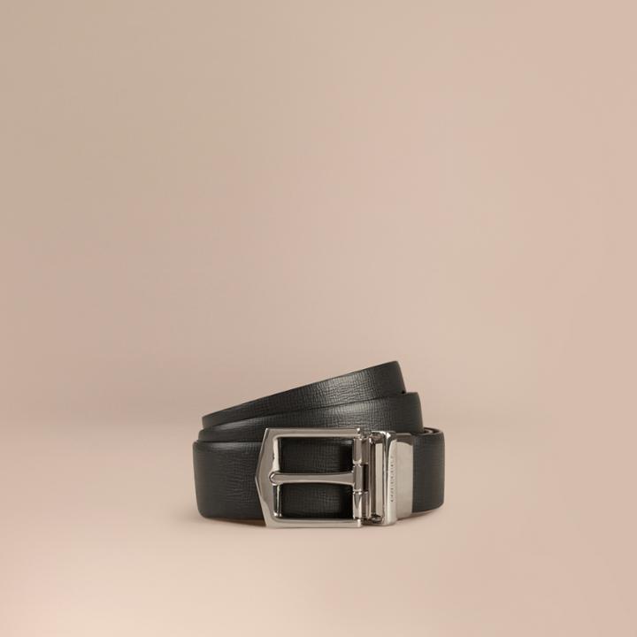 Burberry Burberry Reversible London Leather Belt, Size: 105, Black