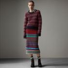 Burberry Burberry Hand-crocheted Detail Cashmere Wool Blend Skirt, Multicolour