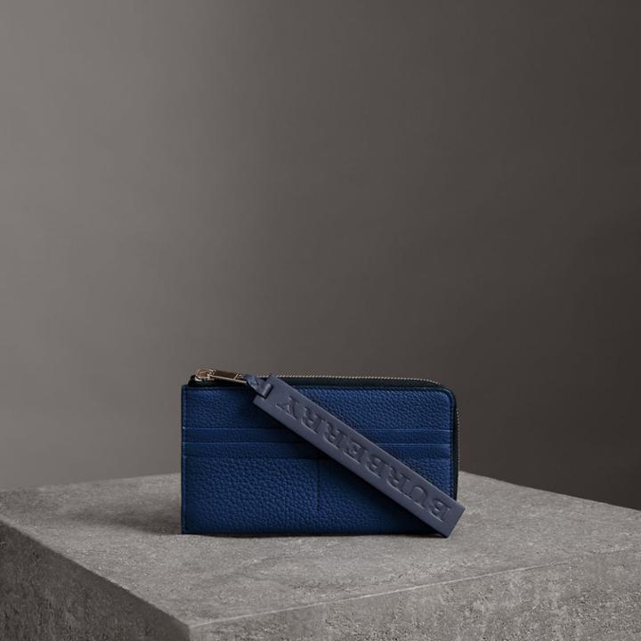 Burberry Burberry Grainy Leather Travel Wallet, Purple