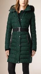 Burberry Down-filled Puffer Coat With Fur Trimmed Hood