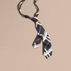 Burberry Burberry Slim Cut Painterly Check Print Silk Tie, Black