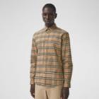 Burberry Burberry Small Scale Check Stretch Cotton Shirt, Size: Xxxl, Beige