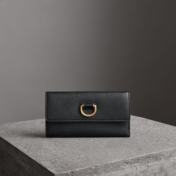 Burberry Burberry D-ring Grainy Leather Continental Wallet