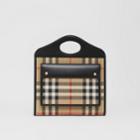 Burberry Burberry Medium Latticed Leather Pocket Bag, Beige