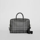 Burberry Burberry London Check And Leather Briefcase, Grey