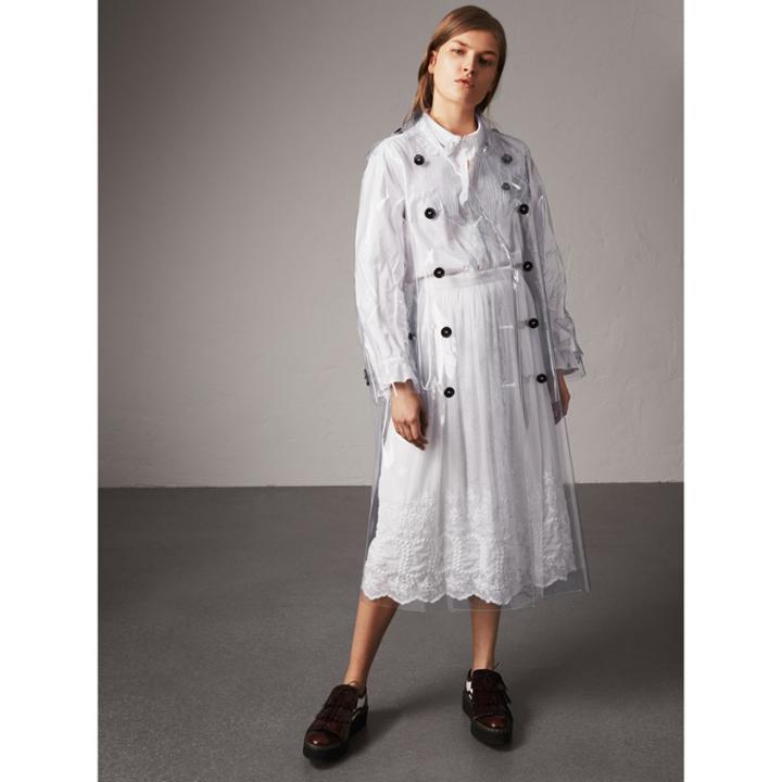 Burberry Burberry Clear Trench Coat, Size: 14