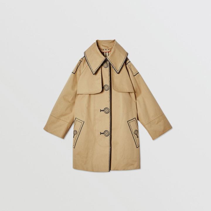 Burberry Burberry Childrens Trompe L'oeil Cotton Swing Coat, Size: 10y, Yellow