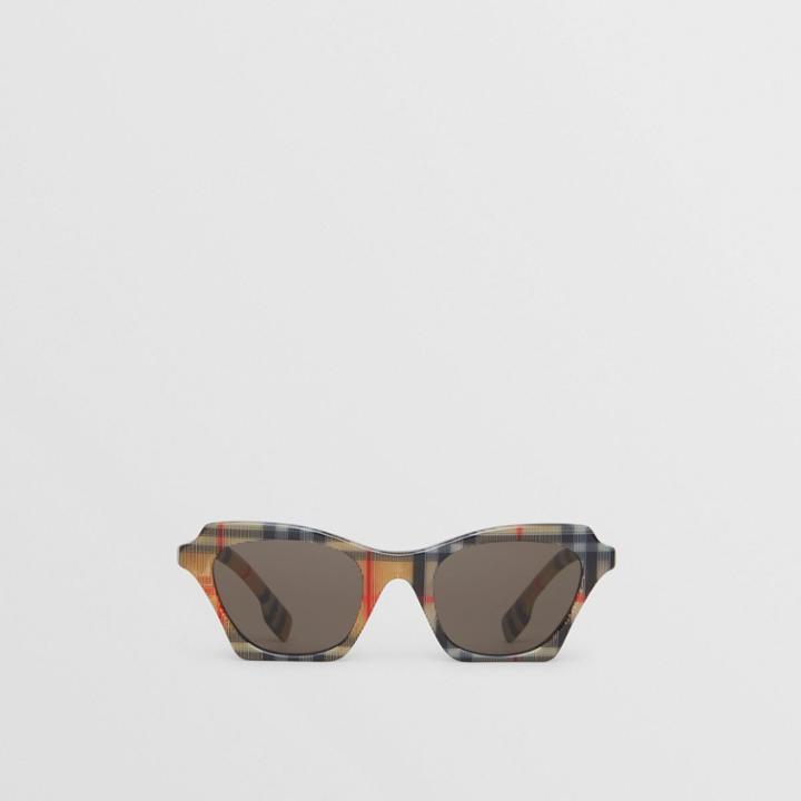 Burberry Burberry Vintage Check Butterfly Frame Sunglasses, Yellow