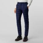 Burberry Burberry Slim Fit Ekd Check Wool Tailored Trousers, Size: 36, Blue