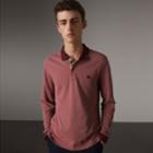 Burberry Burberry Long-sleeve Cotton Piqu Polo Shirt, Size: Xl, Brown