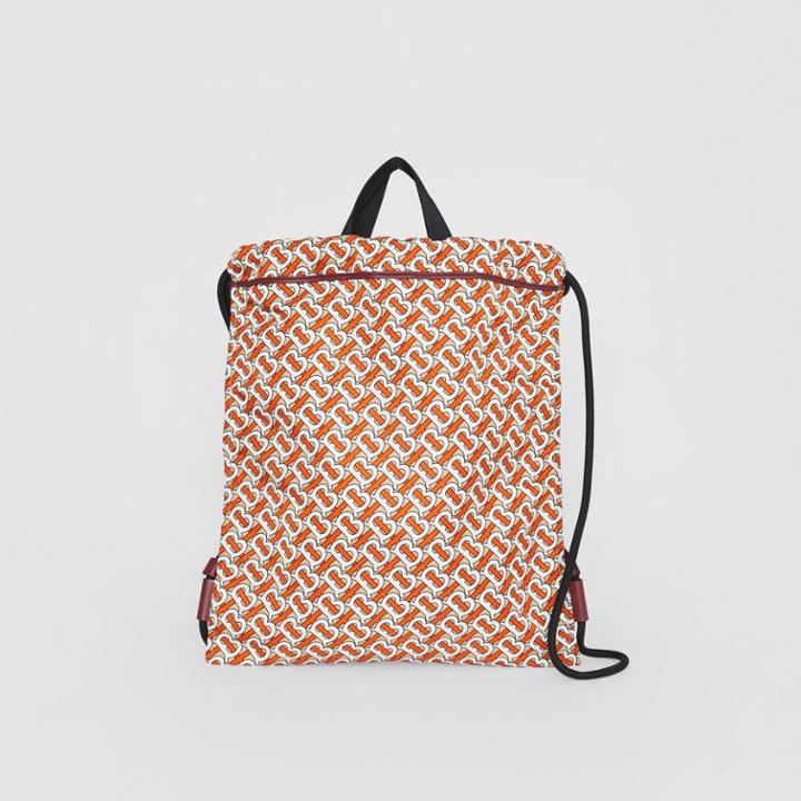 Burberry Burberry Monogram Print Nylon Drawcord Backpack, Red