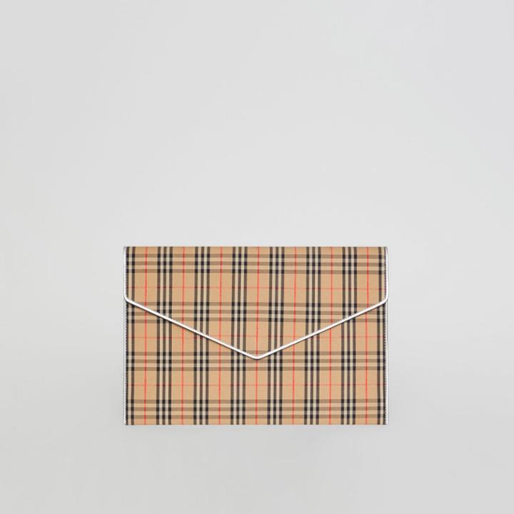 Burberry Burberry Large 1983 Check Envelope Pouch, Grey