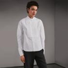 Burberry Burberry Pintuck Bib Stretch Cotton Shirt, Size: 00, White