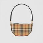 Burberry Burberry Vintage Check Cotton Olympia Pouch, Beige