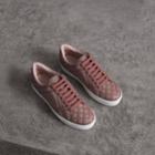 Burberry Burberry Check-quilted Leather Sneakers, Size: 39, Pink
