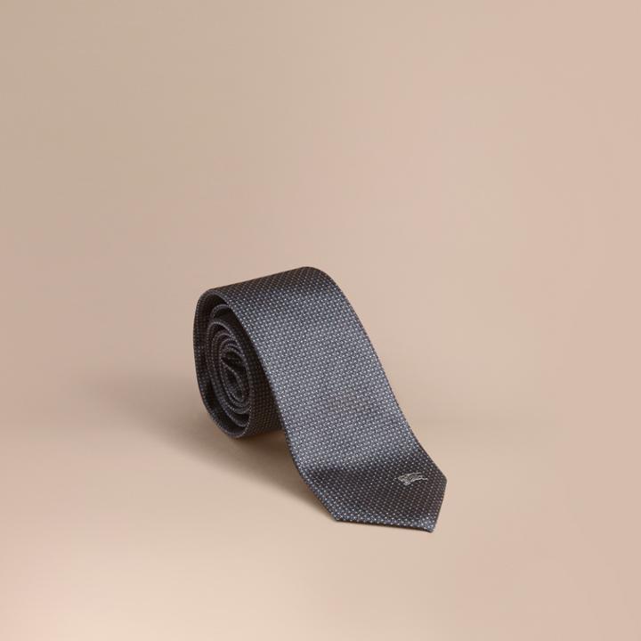Burberry Burberry Classic Cut Patterned Silk Tie, Grey