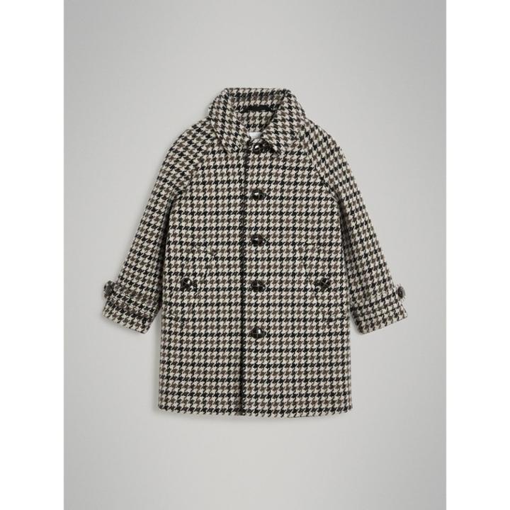Burberry Burberry Houndstooth Check Wool Cashmere Blend Coat, Size: 10y, Blue