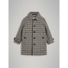 Burberry Burberry Houndstooth Check Wool Cashmere Blend Coat, Size: 10y, Blue