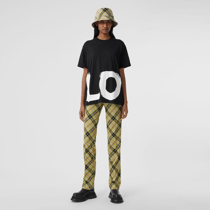 Burberry Burberry Love Print Cotton Oversized T-shirt, Size: Xs, Black