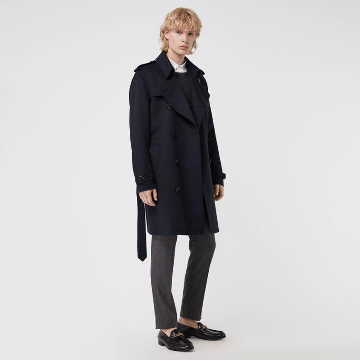 Burberry Burberry Cashmere Trench Coat, Size: 38, Blue