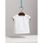 Burberry Burberry Pleat And Check Detail Cotton T-shirt, Size: 2y, White