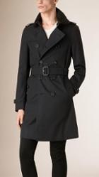 Burberry Cotton Gabardine Trench Coat With Lace Collar