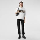 Burberry Burberry Slogan Print Cotton Oversized Hoodie, White