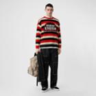 Burberry Burberry Kingdom Detail Striped Cashmere Sweater, Red