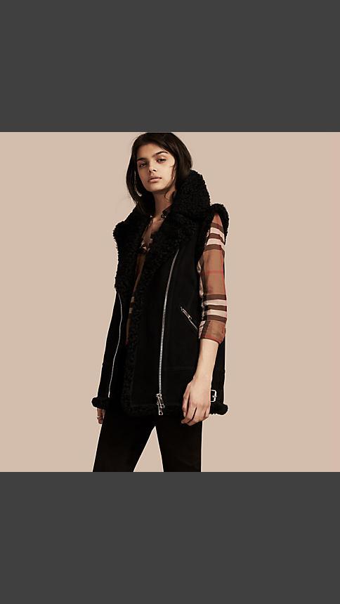 Burberry Shearling Biker Gilet