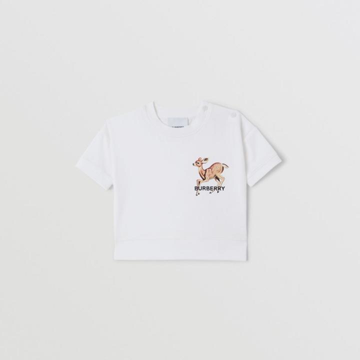Burberry Burberry Childrens Deer Motif Cotton T-shirt, Size: 12m