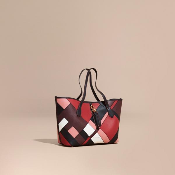 Burberry Medium Patchwork Grainy Leather Tote Bag
