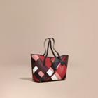 Burberry Medium Patchwork Grainy Leather Tote Bag