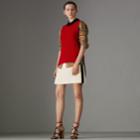 Burberry Burberry Satin Stripe Wool Silk Skirt, Size: 04, White