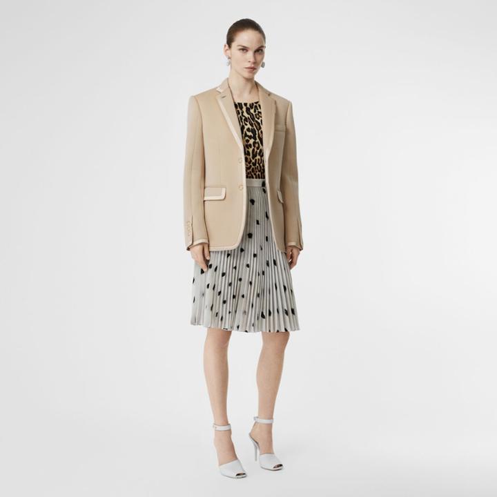 Burberry Burberry Silk Trim Neoprene Blazer, Size: 02, Beige