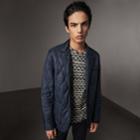 Burberry Burberry Lambskin Trim Quilted Blazer, Size: Xxl, Blue