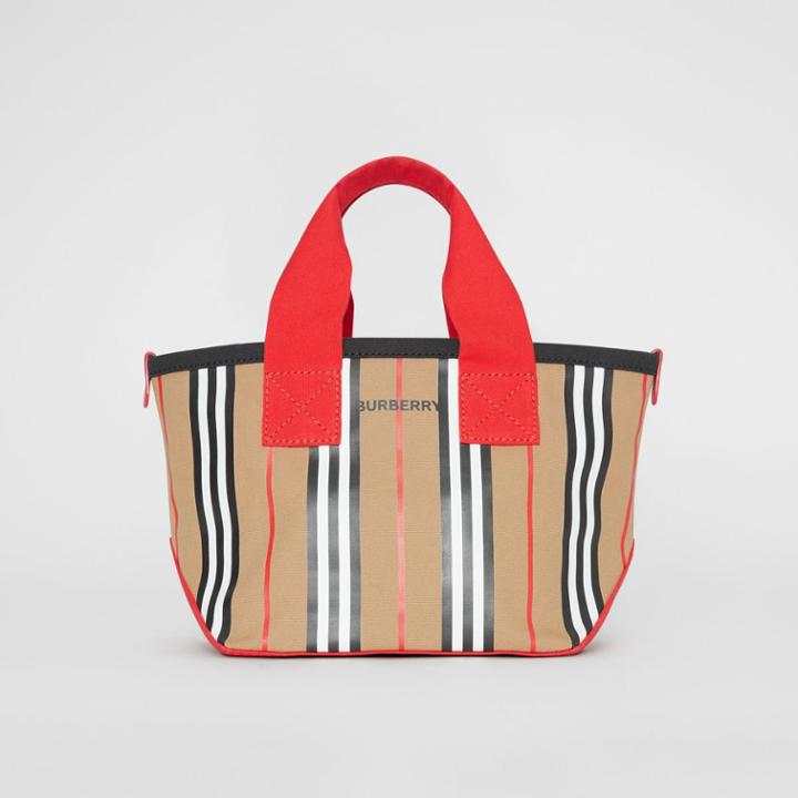 Burberry Burberry Childrens Icon Stripe Cotton Tote Bag, Yellow