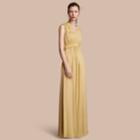 Burberry Burberry Smocked Detail Silk Georgette Dress, Size: 04, Yellow