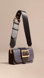 Burberry Burberry The Buckle Bag In Alligator And Leather, Blue