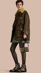 Burberry Cotton Field Jacket With Shearling Collar