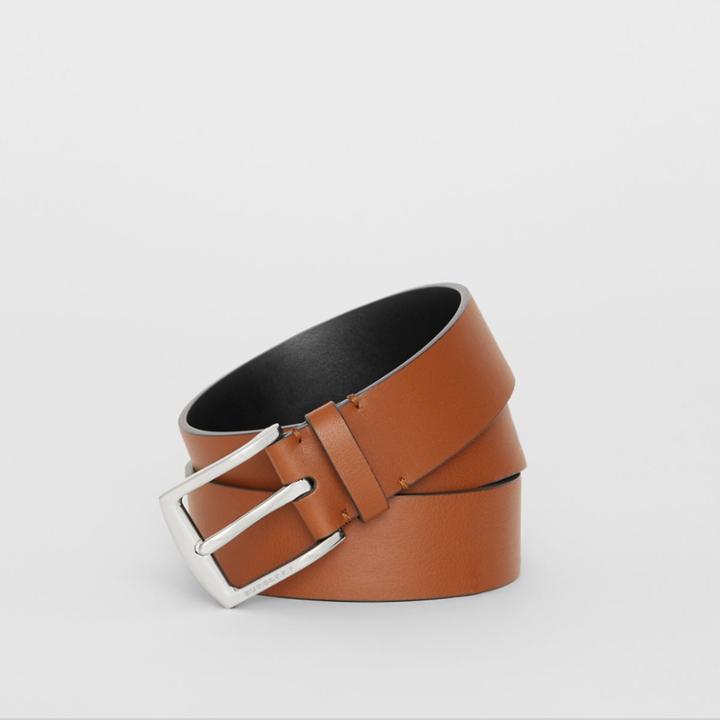 Burberry Burberry Embossed Crest Leather Belt, Size: 95, Brown