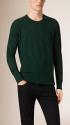 Burberry Brit Check Trim Cashmere Cotton Sweater