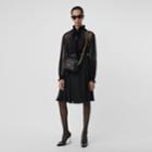 Burberry Burberry Polka-dot Flock Tulle Tie-neck Blouse, Size: 00, Black