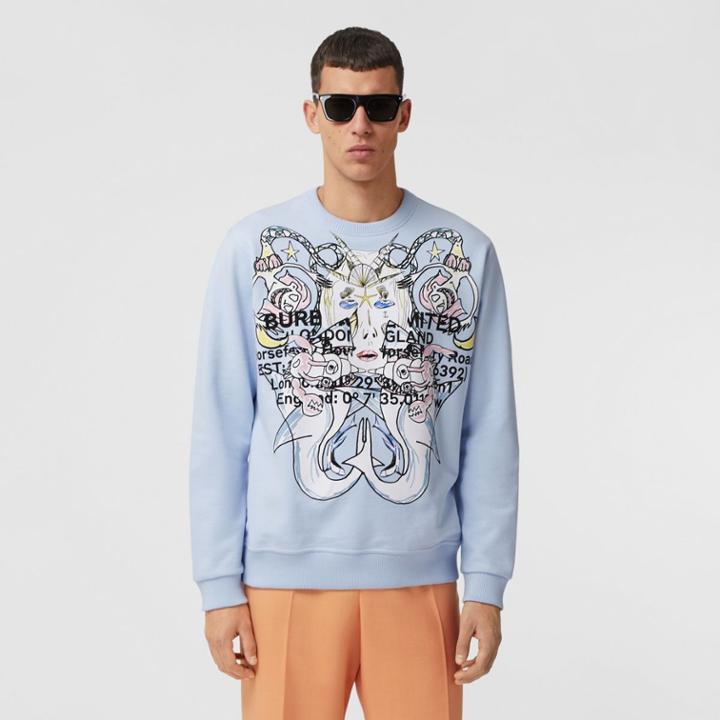 Burberry Burberry Montage Print Cotton Sweatshirt